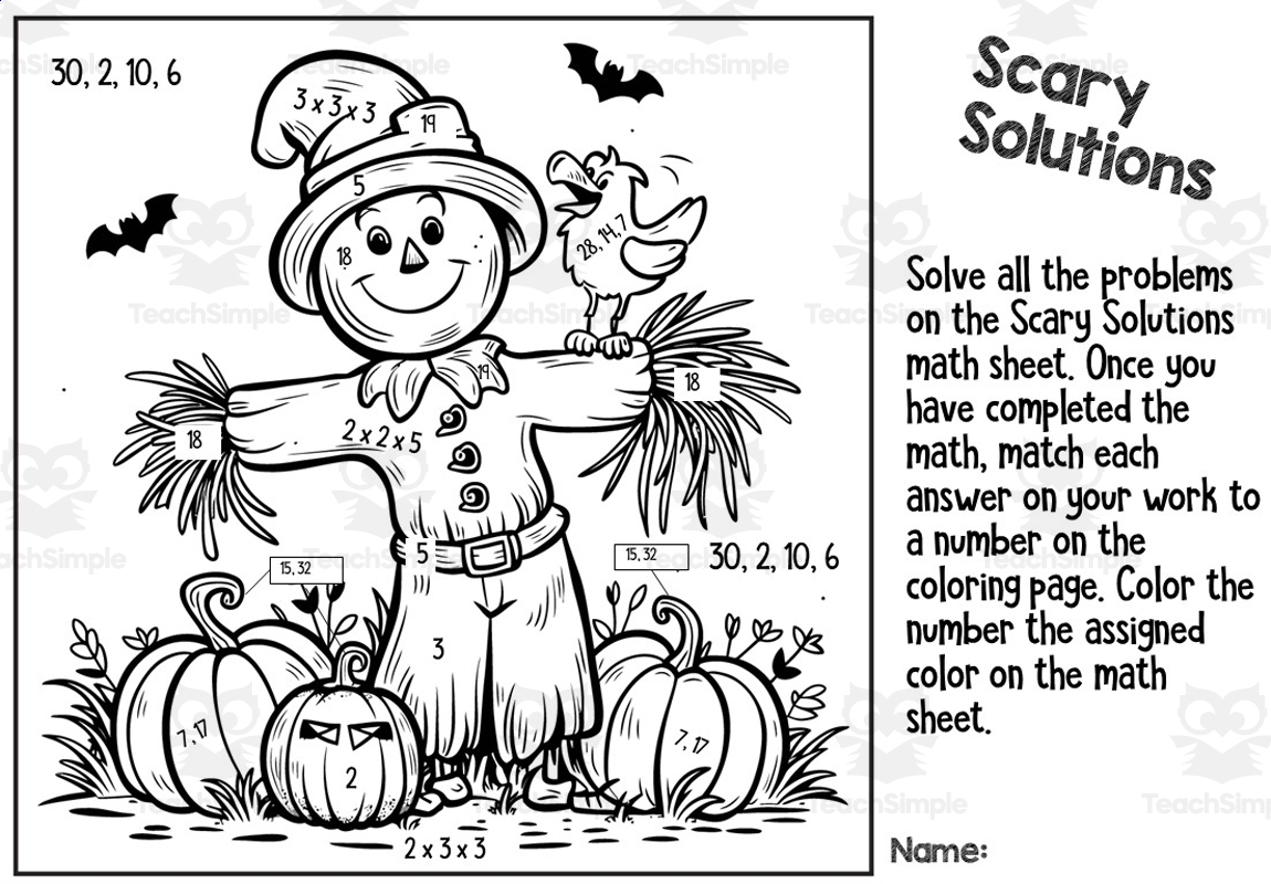 Halloween Math Color By Number Grades 4 6 PDF Halloween Math Color By Number Grades 4 6 PDF