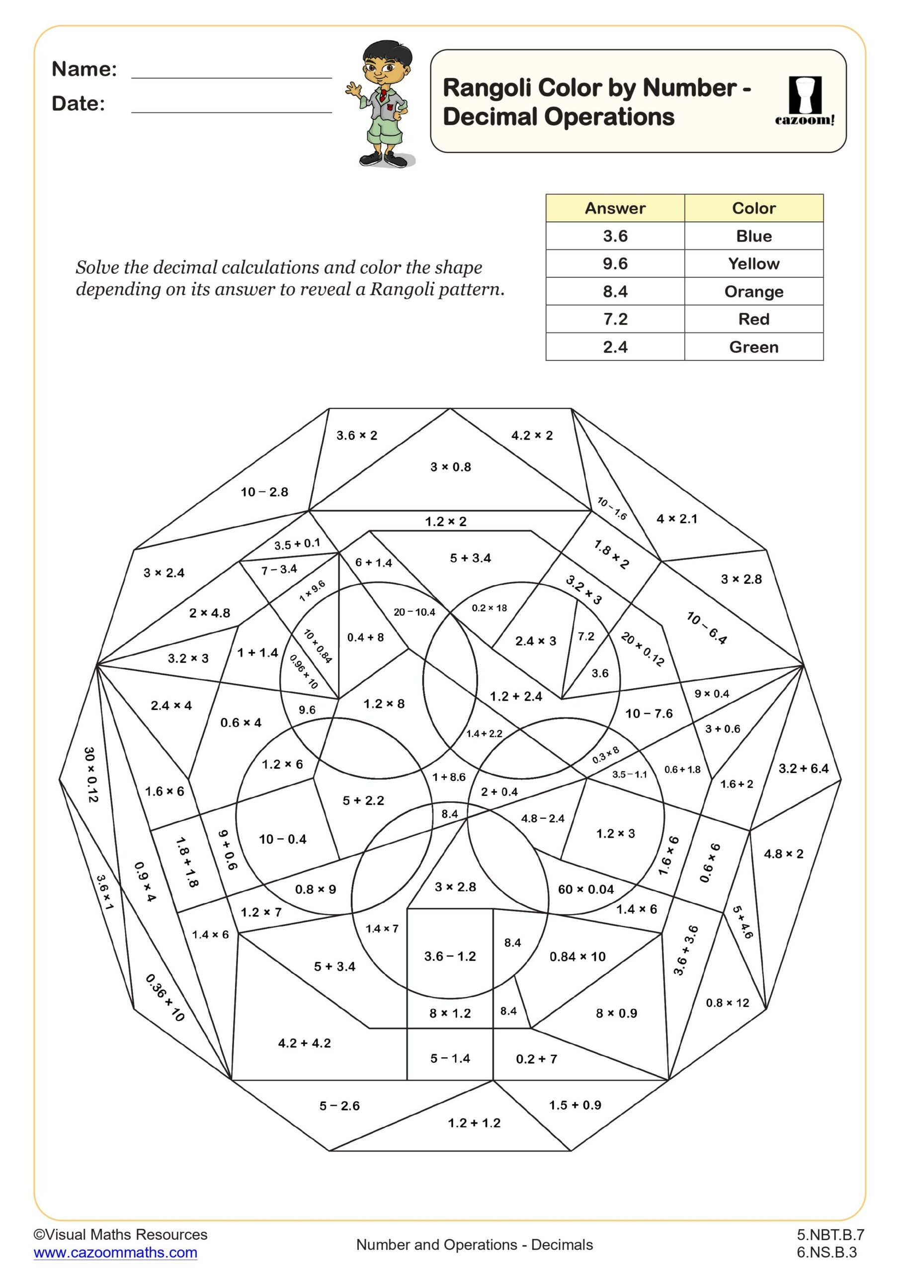 Rangoli Color By Number Decimal Operations Worksheet Printable PDF 5th And 6th Grade Number Operations Worksheet Rangoli Color By Number Decimal Operations Worksheet Printable PDF 5th And 6th Grade Number Operations Worksheet