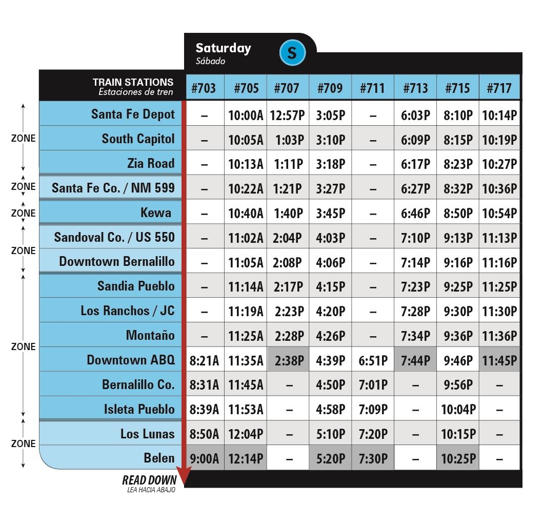 Saturday Schedule Rio Metro Regional Transit NM Saturday Schedule Rio Metro Regional Transit NM